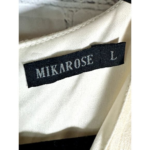 MIKAROSE LADIES IVORY COLORED BOHO STYLE DRESS (L)   WORN ONCE EUC‎     G-36 - Picture 2 of 5